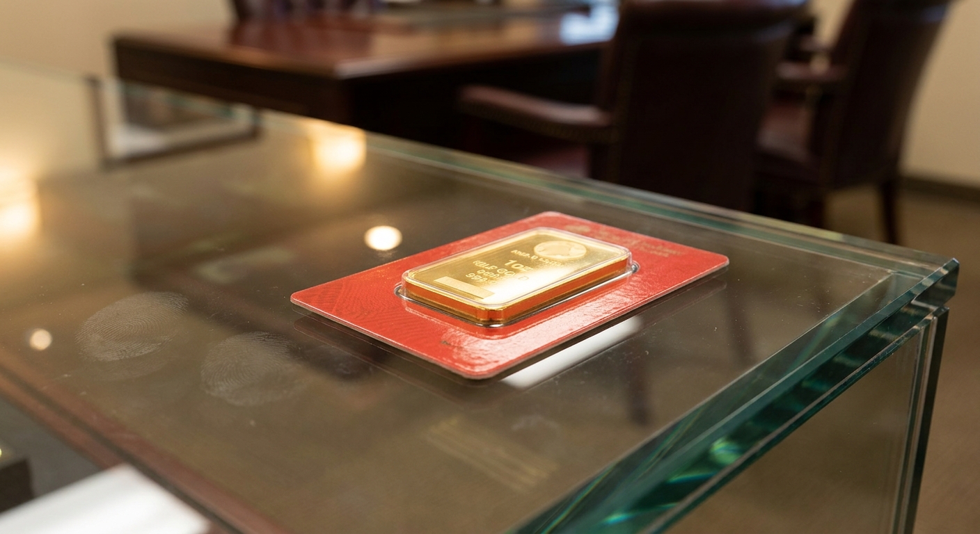 1oz gold bar in protective packaging