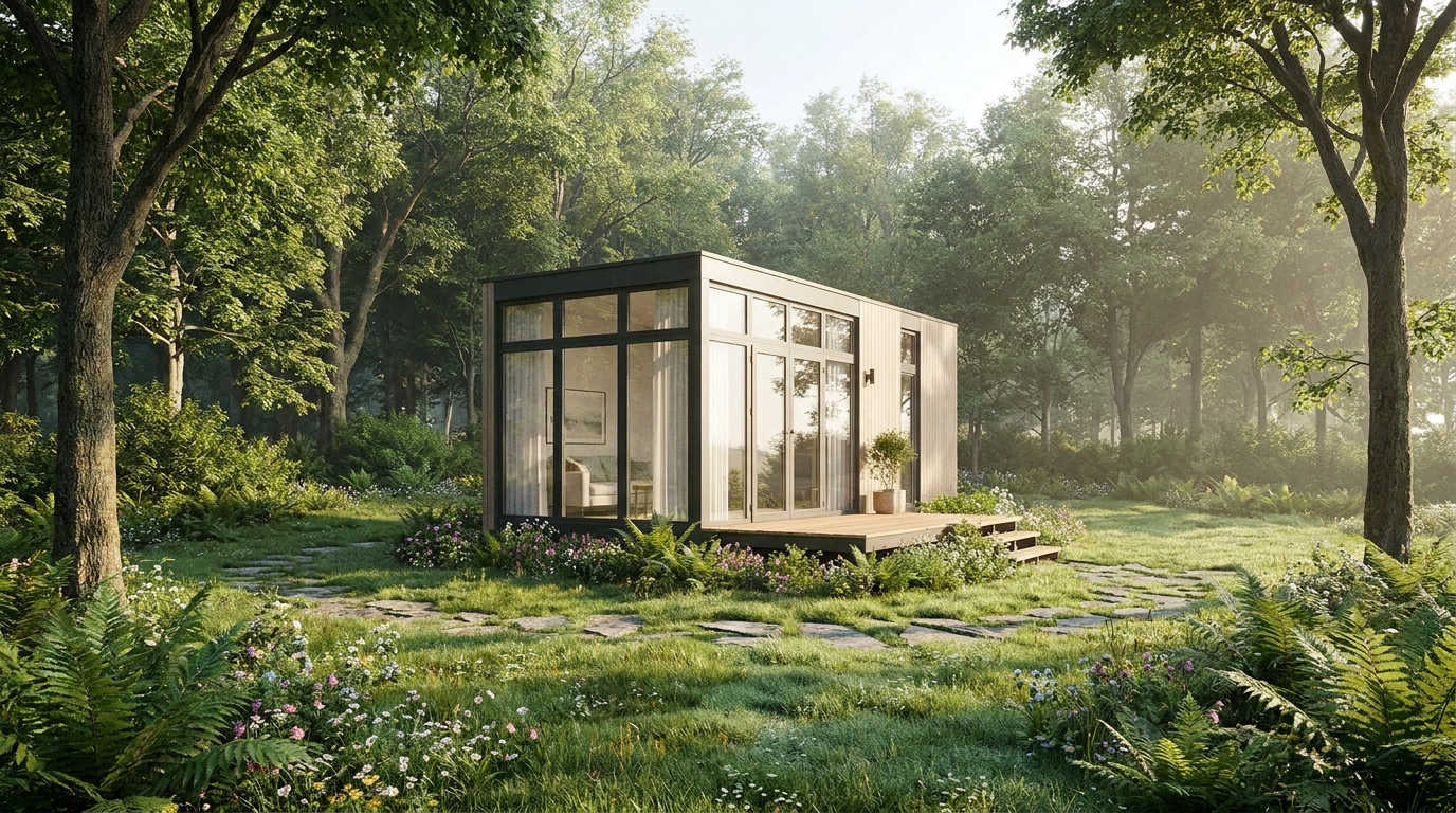 A tiny home, representing one of the land monetization ideas